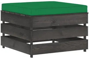 vidaXL Modułowy stołek z poduszką impregnowane na szaro drewno 3068137 - Pufy i podnóżki - miniaturka - grafika 2