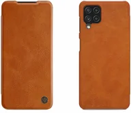 Etui i futerały do telefonów - Nillkin Qin skórzana kabura etui Samsung Galaxy A22 4G brązowy - miniaturka - grafika 1