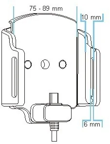 Brodit AB Uchwyt uniwersalny regulowany do smartfonów bez futerału oraz w futerale lub etui o wymiarach: 75-89 mm (szer.), 6-10 mm (grubość) z wbudowanym kablem Micro-USB oraz ładowarką samochodową 521628 - Uchwyty samochodowe do telefonów - miniaturka - grafika 7