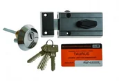 Zamki i wkładki - LOB Zamek wierzchni bębenkowy TC11 TAURUS 1 grafit atest kl. C - miniaturka - grafika 1