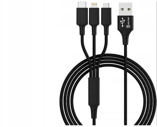 Kabel do ładowania 3w1 Lightning microUSB C Iphone - Kable USB - miniaturka - grafika 2