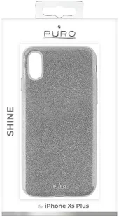 PURO Glitter Shine Cover - Etui iPhone Xs Max (Silver) IPCX65SHINESIL - Etui i futerały do telefonów - miniaturka - grafika 2