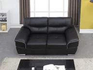 Sofy i kanapy - Vente-Unique Sofa 2-osobowa ze skóry THIBAULT - Czarny - miniaturka - grafika 1