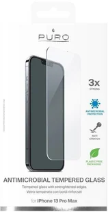PURO Anti-Bacterial Szkło ochronne hartowane z ochroną antybakteryjną na ekran iPhone 13 Pro Max b2btrade-21198-0 - Szkła hartowane na telefon - miniaturka - grafika 2