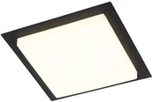 Lampy ogrodowe - QAZQA Nowoczesna lampa sufitowa czarna kwadratowa z LED IP44 - Lys - miniaturka - grafika 1