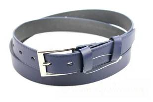 Complex Pasek Męski Skórzany (PL) "IMITACJA SZYCIA CIENKĄ NITKĄ" Skóra Naturalna 30 mm GRANATOWY - Paski - miniaturka - grafika 2