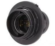 Oprawy, klosze i abażury - Pawbol Oprawka E27 plastik z kołnierzem czarna (20) - miniaturka - grafika 1