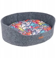 Legowiska dla psów - Ami Play Legowisko dla Psa Owalne 2in1 Hygge L Szar - miniaturka - grafika 1