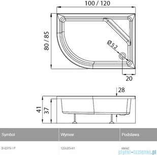New Trendy New Maxima 120x85x41 B-0379/P - Brodziki prysznicowe - miniaturka - grafika 2