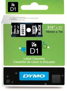 Dymo Standardowa taśma D1 - 19mm x 7m - biały/czarna - 45811 - Etykiety do drukarek - miniaturka - grafika 3