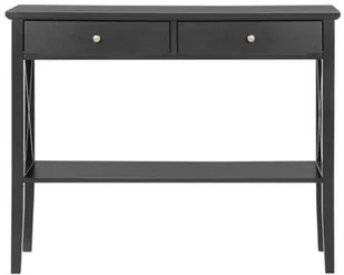 Beliani Konsola dwie szuflady czarna AVENUE - Meblościanki - miniaturka - grafika 3