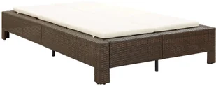 vidaXL 2-osobowy leżak z poduszką, brązowy, polirattanowy - Leżaki ogrodowe - miniaturka - grafika 2