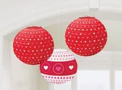 Walentynki - AMSCAN Lampiony czerwone na walentynki - 3 szt. 240028 - miniaturka - grafika 1