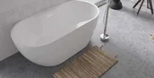 Wanny - Besco NAVIA 140 Wanna wolnostojąca z syfonem klik klak i przelewem slim Biała #WAS-140-N - miniaturka - grafika 1