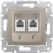 Gniazdka elektryczne - Schneider Electric Schneider Sedna satyna gniazdo telefoniczne 2 SDN4201168 - miniaturka - grafika 1