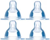 Smoczki do butelek - Mam Smoczek rozmiar 1 + 2 w zestawie 4 szt. , Smoczek do butelek (prędkość przepływu powoli + średni), miękki Smoczek pasuje do wszystkich butelek i trenerów, od urodzenia - miniaturka - grafika 1