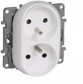Gniazdka elektryczne - Legrand Gniazdo wtyczkowe Niloe 764562 podwójne z uziemieniem bez przesłon wieloramkowe białe - miniaturka - grafika 1
