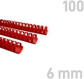 Grzbiety do bindownic - Opus Grzbiety do bindowania 6mm czerwone plastikowe 100szt. GRP.150 - miniaturka - grafika 1
