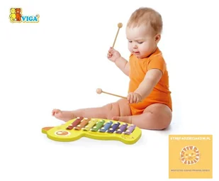 VIGA Drewniana Ksylofon Kaczka - Instrumenty muzyczne dla dzieci - miniaturka - grafika 3