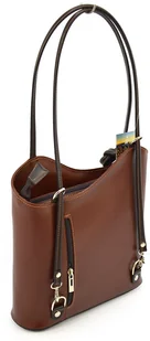 Vera Pelle Torebka-plecak vp115l Brązowy/Czekoladowy - Plecaki - miniaturka - grafika 4