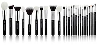 Pędzle do makijażu - Jessup marka skóra tapicerki profesjonalnych Make-Up-zestaw pędzli Beauty kosmetyki Foundation power Rouge rzęsy Lippenstift Natural-Synthetic włosy pędzelek czarny/srebrny NEW25 - miniaturka - grafika 1