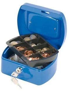 Q-CONNECT Kasetka na pieniądze , mała, 155x75x120mm, niebieska KF02608 - Sejfy i kasy pancerne - miniaturka - grafika 2