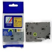 Etykiety do drukarek - Brother TZ-821 TZe-821 9mm x 8m czarny druk złoty podkład taśma zamiennik TZe-821 - miniaturka - grafika 1