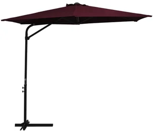 vidaXL Parasol ogrodowy na stalowym słupku, 300 cm, bordowy vidaXL - Parasole ogrodowe - miniaturka - grafika 9