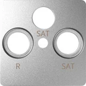 Klawisze i ramki - Simon Pokrywa do gniazda antenowego SAT-SAT-RTV Simon 82 82038-93 aluminium - miniaturka - grafika 1