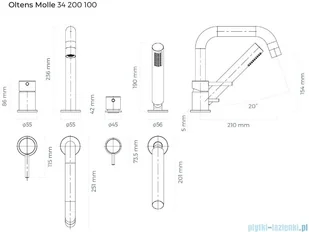 Oltens Molle wannowa 4 otworowa chrom 34200100 - Baterie wannowe i prysznicowe - miniaturka - grafika 2