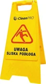 Miotły, szufle, mopy - CleanPRO Tablica ostrzegawcza "Uwaga śliska podłoga&quot 354431 - miniaturka - grafika 1
