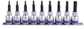 Zestawy narzędziowe - KING TONY Zestaw nasadek 4119PR10, 1/2'', TORX T20-T60 - miniaturka - grafika 1