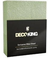 Prześcieradła - DecoKing 02872 prześcieradło z gumką z frotte, bawełna, 120x200140x200 cm, butelkowa zieleń 02872 - miniaturka - grafika 1