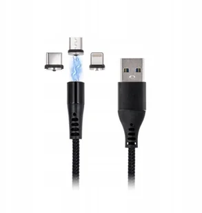 MaxLife Kabel USB  Kabel magnetyczny Maxlife MXUC-03 3w1 Fast Charge 3A QC3.0 czarny 73609 - Kable komputerowe i do monitorów - miniaturka - grafika 2