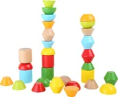 Klocki - Small Foot Design Kolorowe drewniane klocki - miniaturka - grafika 1