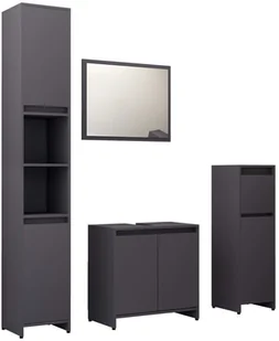 vidaXL vidaXL 4-częściowy zestaw mebli łazienkowych, szary, płyta wiórowa - Meble łazienkowe - miniaturka - grafika 2