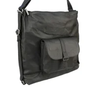 Torebki damskie - Magre (PL) Praktyczny Plecak Skórzany Torebka 2 w 1 (PL) AMELIA Skóra Naturalna Licowa CZARNY - miniaturka - grafika 1