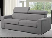 Sofy i kanapy - LINEA SOFA Rozkładana 3-osobowa sofa express VIZIR z tkaniny  Kolor szary  Powierzchnia do spania 140 cm  Materac 14 cm - miniaturka - grafika 1