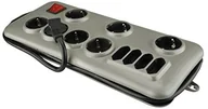 Przedłużacze i rozgałęźniki - Unitec 44147 Silver-Line gniazdko na stół, przełącznik 7-i 4-krotnie, 2 m, 1.5 MM z wtyczką - miniaturka - grafika 1