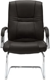 Fotel biurowy, krzesło biurowe vidaXL Krzesło biurowe, wspornikowe, czarne, sztuczna skóra - Fotele i krzesła biurowe - miniaturka - grafika 14