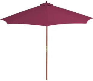 vidaXL Parasol ogrodowy na drewnianym słupku, 300 cm, bordowy - Parasole ogrodowe - miniaturka - grafika 3