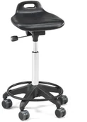 Śrubokręty - AJ Stołek warsztatowy poliuretanowe siedzisko kółka i podnóżek H 565-815 mm 207416 - miniaturka - grafika 1