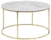 Ławy i stoliki kawowe - Actona Stolik kawowy Bolton biały, złoty śr. 80 cm 83394 - miniaturka - grafika 1