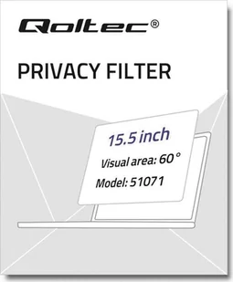 Qoltec Filtr prywatyzujący RODO MacBook Pro Touch Bar | 15,5" - Filtry prywatyzujące - miniaturka - grafika 3