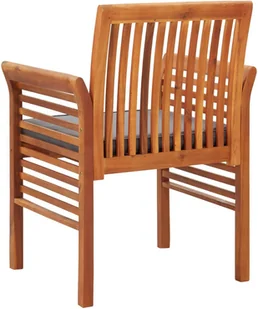 vidaXL Krzesło ogrodowe z poduszką, lite drewno akacjowe - Fotele i krzesła ogrodowe - miniaturka - grafika 4