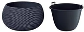 Donice - Prosperplast Doniczka ogrodowa Splofy Bowl, antracytowa, 29 cm, 3,9 cm - miniaturka - grafika 1