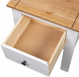 vidaXL Szafka nocna, biała, 46 x 40 x 57 cm, sosna, seria Panama - Szafki nocne - miniaturka - grafika 4