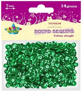 TITANUM Cekiny TITANUM 7mm zielony metal. 260078 - Pasmanteria - miniaturka - grafika 2