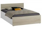 Łóżka - Magnat Meble Łóżko DM1 160x200 Dąb sonoma/boki białe - miniaturka - grafika 1