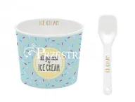 Miski i półmiski - Nuova Cer Easy life r2s KUBECZEK PORCELANOWY DO LODÓW z ŁYŻECZKĄ - Ice Cream Blue R0083ONF3 - miniaturka - grafika 1